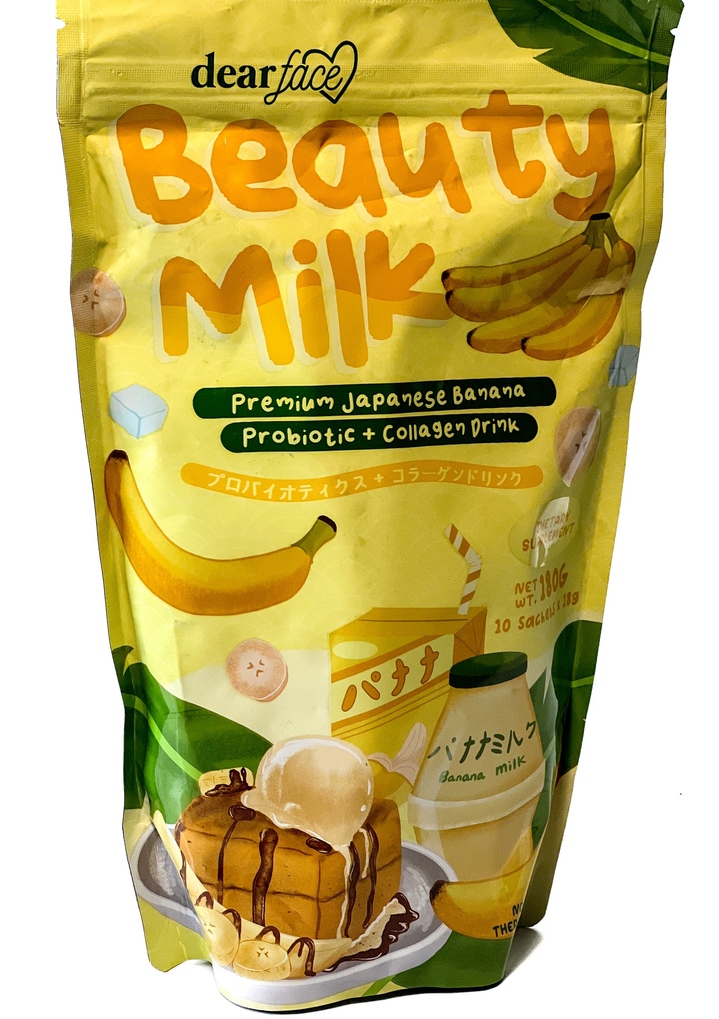 Dear Face Beauty Milk Banana With Probiotics, 10 Sachets