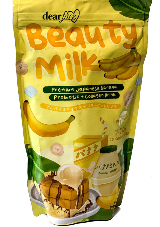 Dear Face - Beauty Milk Banana Collagen Drink (10 sachets x 18g)