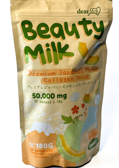 Dear Face - Beauty Milk Melon Collagen Drink (10 sachets x 18g)